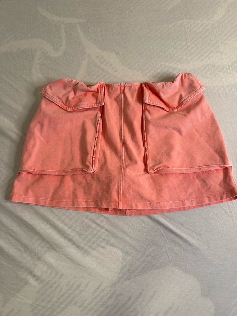 Coral Pink Pocket Mini Skirt